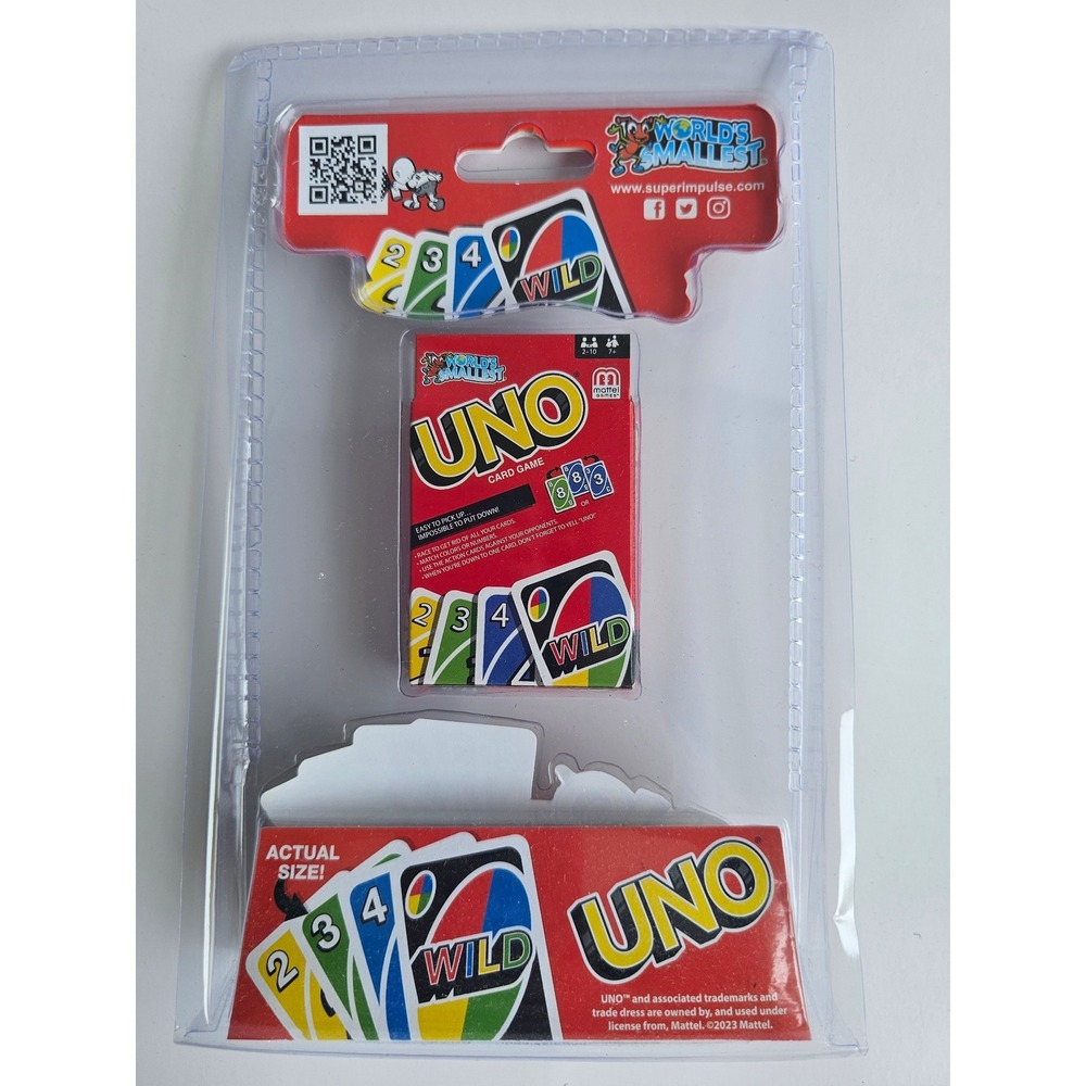 Worlds Smallest UNO Card Game Super Impulse Miniature Mattel Deck 568 NEW